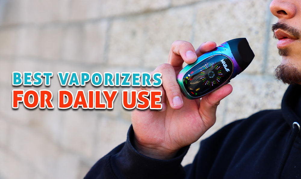 man holding the Wulf Faze Dry Herb Vaporizer outside