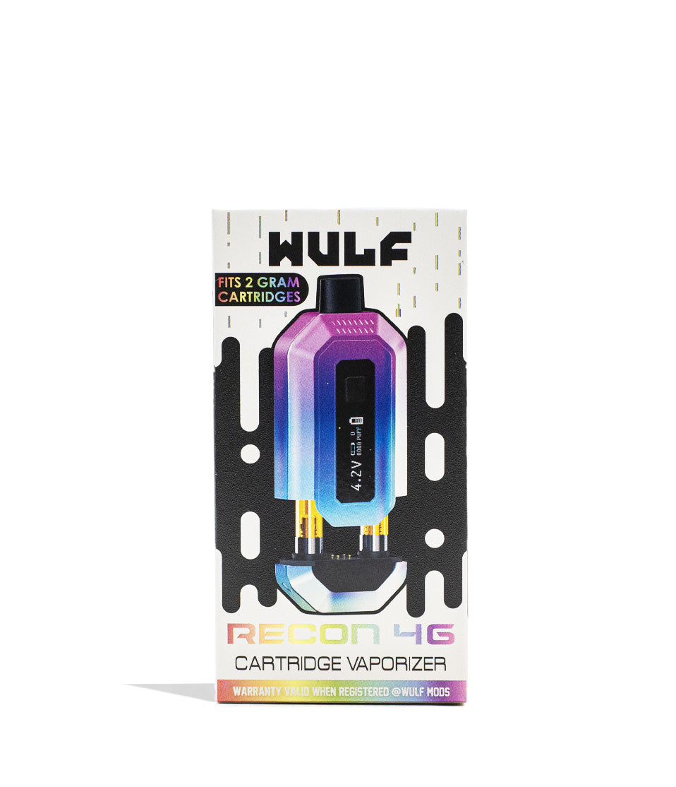 Full Color Wulf Mods Recon 4g Dual Cartridge Vaporizer Packaging Front View on White Background