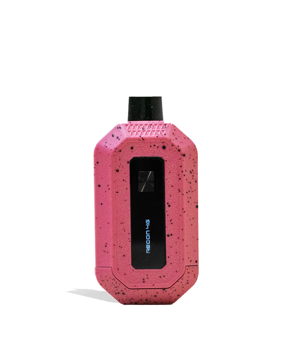Pink Black Spatter Wulf Mods Recon 4g Dual Cartridge Vaporizer Front View on White Background