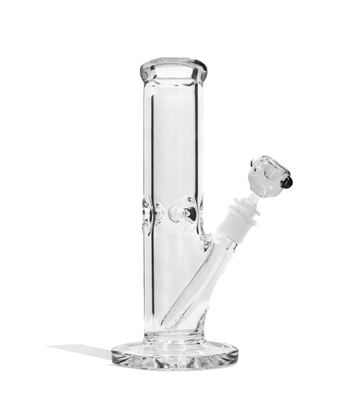 Clear 10 Inch 9mm Thick Straight Water Pipe with Ice Pinch on white background