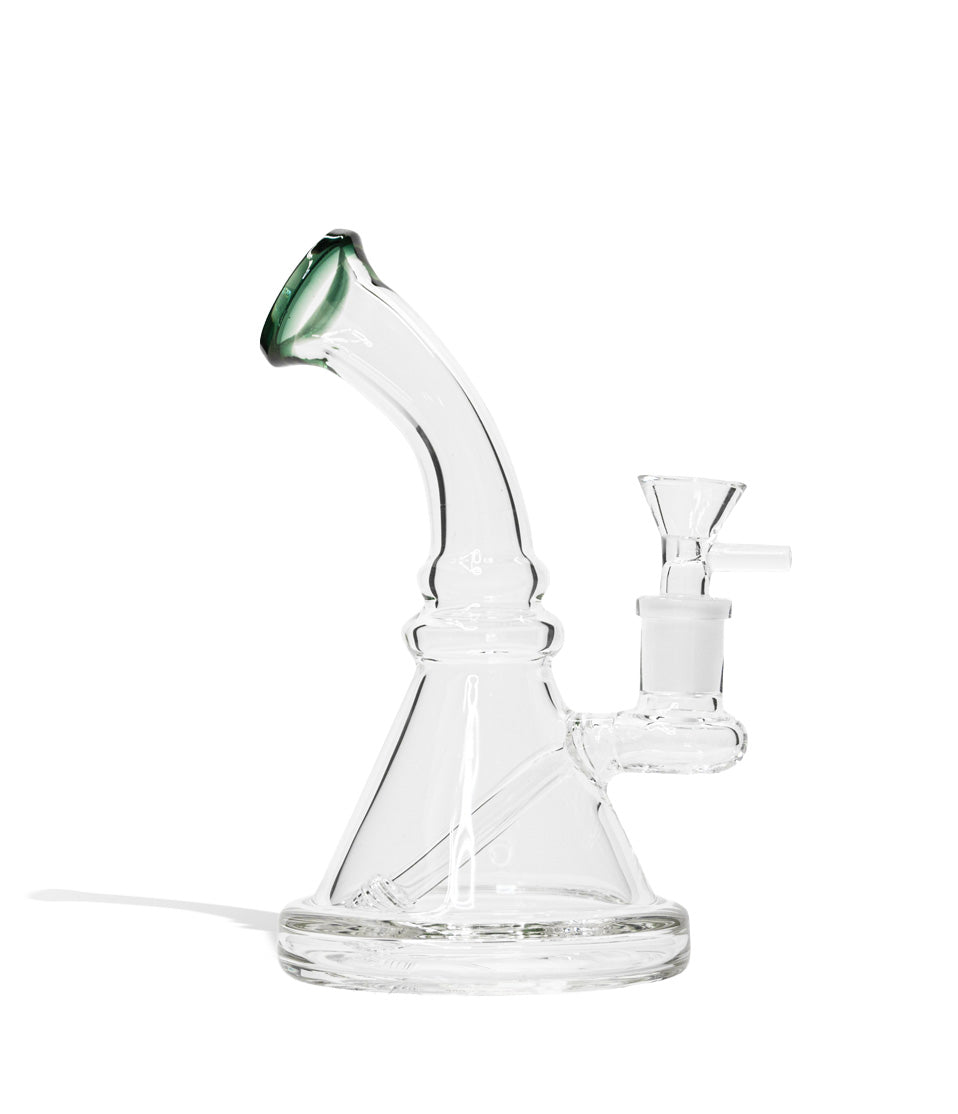 Jade Green 7 Inch 5mm Thick Banger Hanger with Funnel Bowl on white background