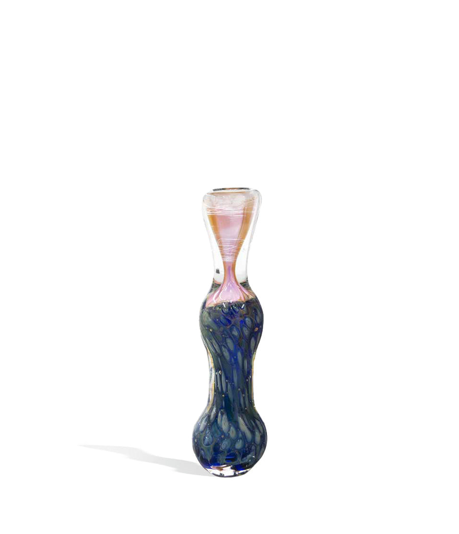 4 inch Double Glass Chillum on white background