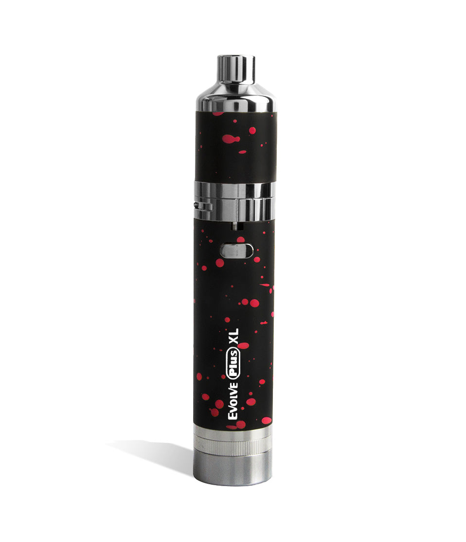 Black Red Spatter Wulf Mods Evolve Plus XL Concentrate Vaporizer on white background