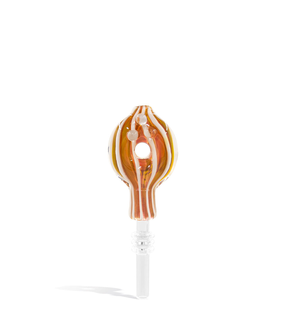 Orange Gold Fumed 10mm Nectar Straw with 10mm Stainless Tip on white background