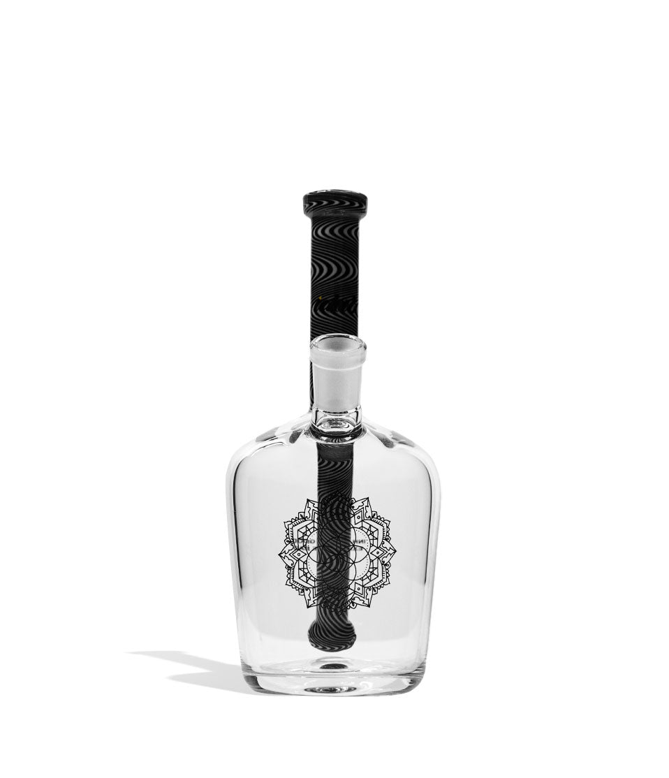 Black White iDab Medium 10mm Worked Henny Bottle Water Pipe Front View on Studio Background