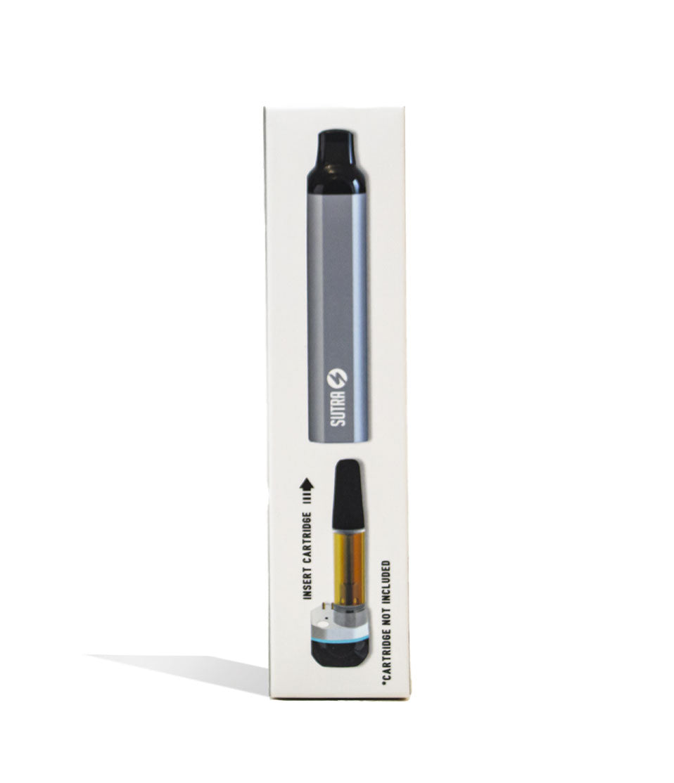 Silver Sutra Vape SILO Auto Draw Cartridge Vaporizer Packaging Front View on White Background